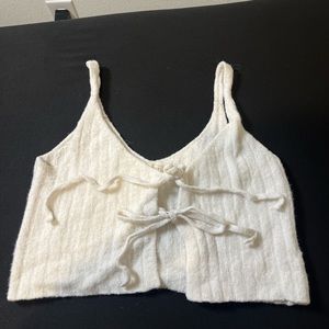 white LA Hearts crop top